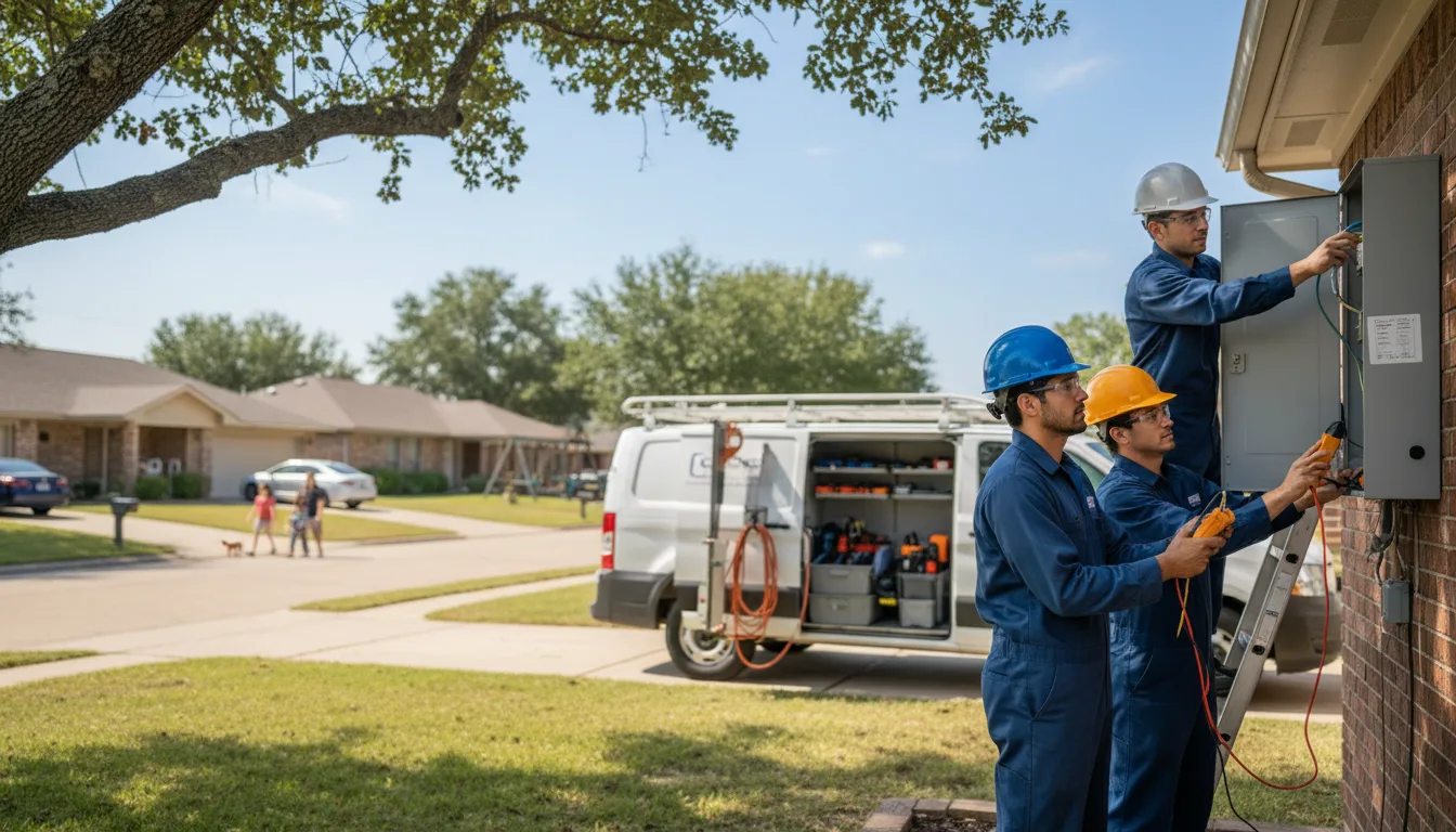 Certified electrician providing emergency electrical services in Flynn, TX